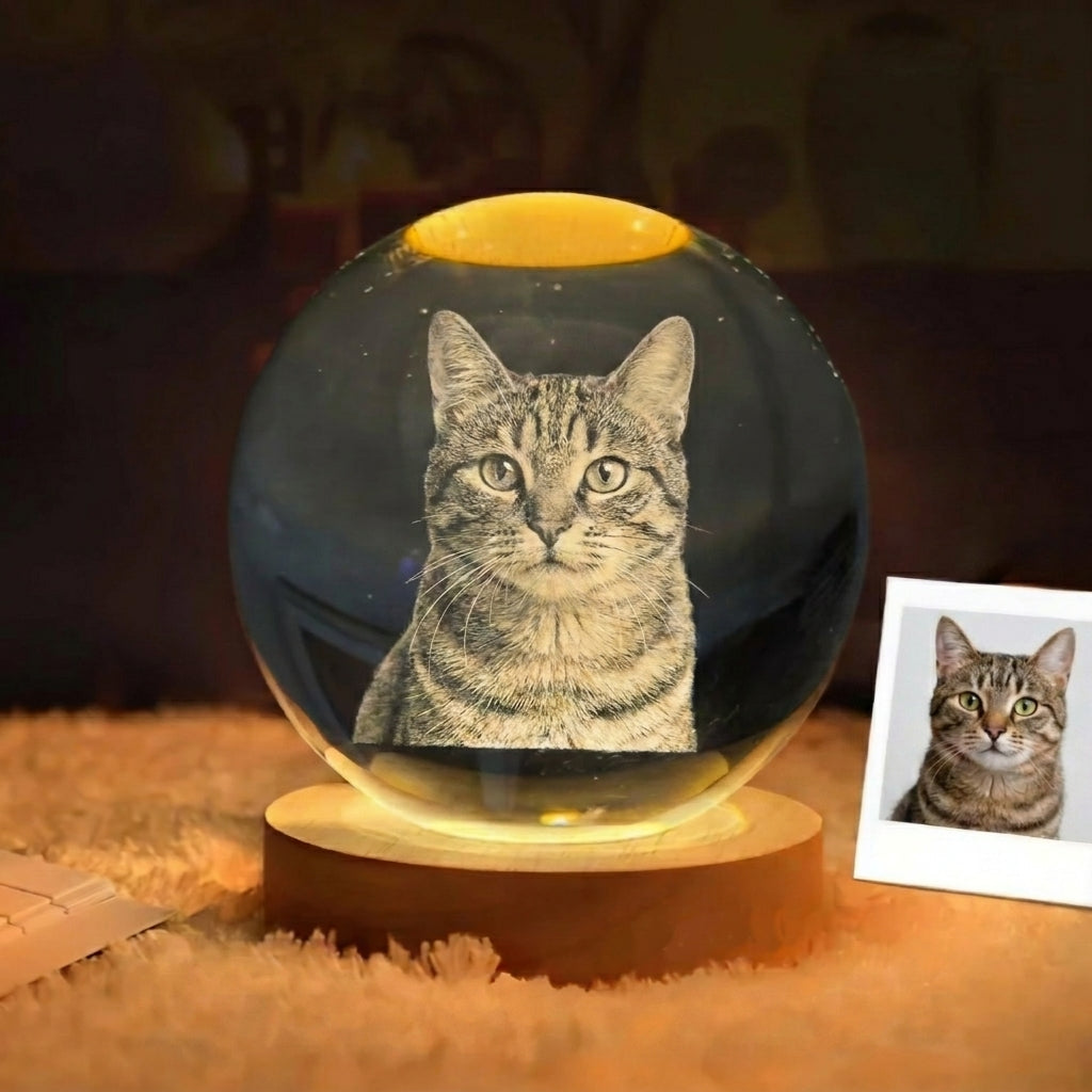 3D Customized Crystal Sphere | Premium LED Night Light