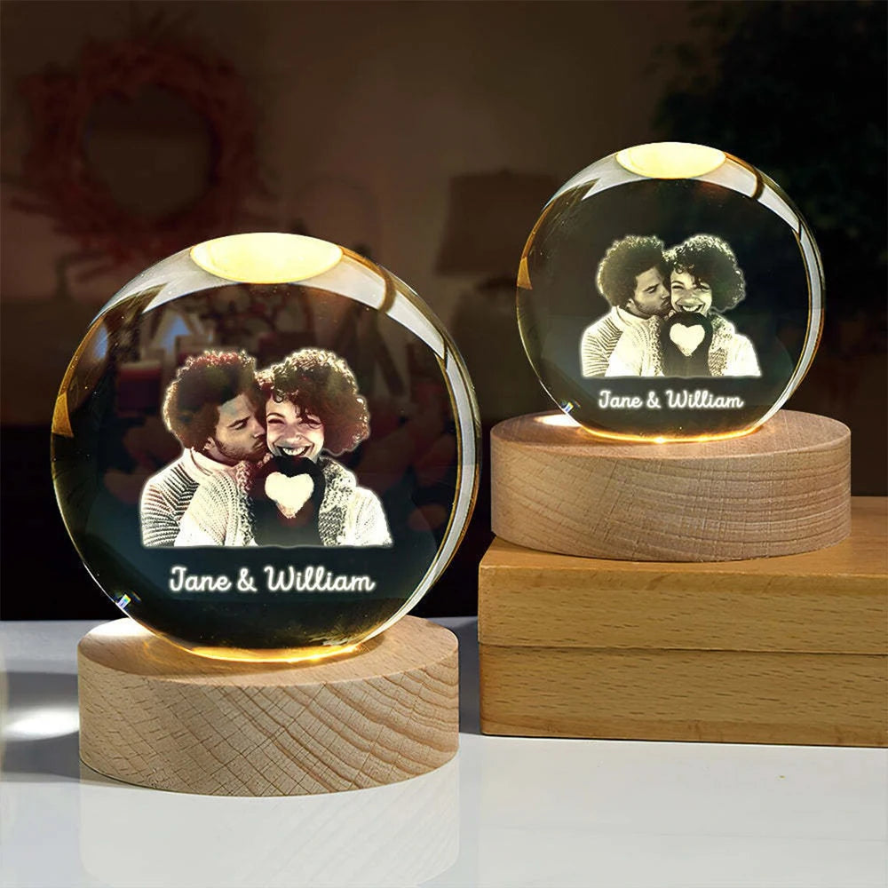 3D Customized Crystal Sphere | Premium LED Night Light