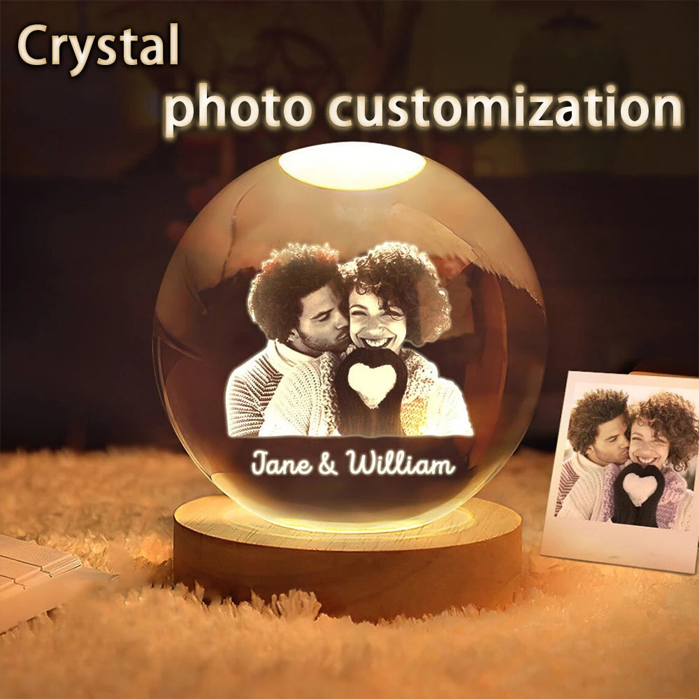 3D Customized Crystal Sphere | Premium LED Night Light