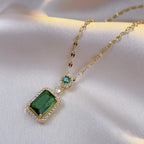 Exquisite Quadrate Rhinestone Necklace Earrings & Ring Jewellery Set