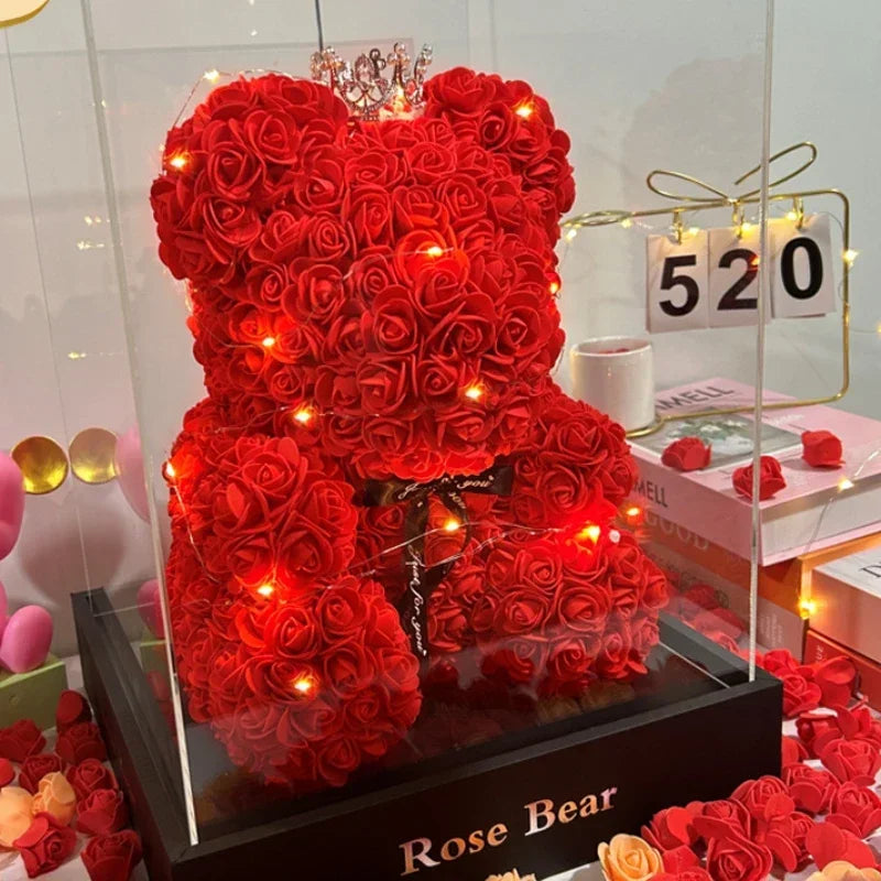 Handcrafted Eternal Rose Teddy Bear| Perfect Gift