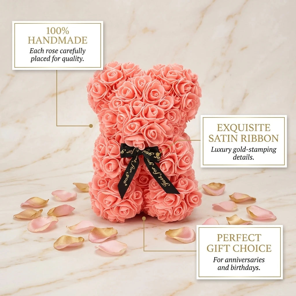 Handcrafted Eternal Rose Teddy Bear| Perfect Gift
