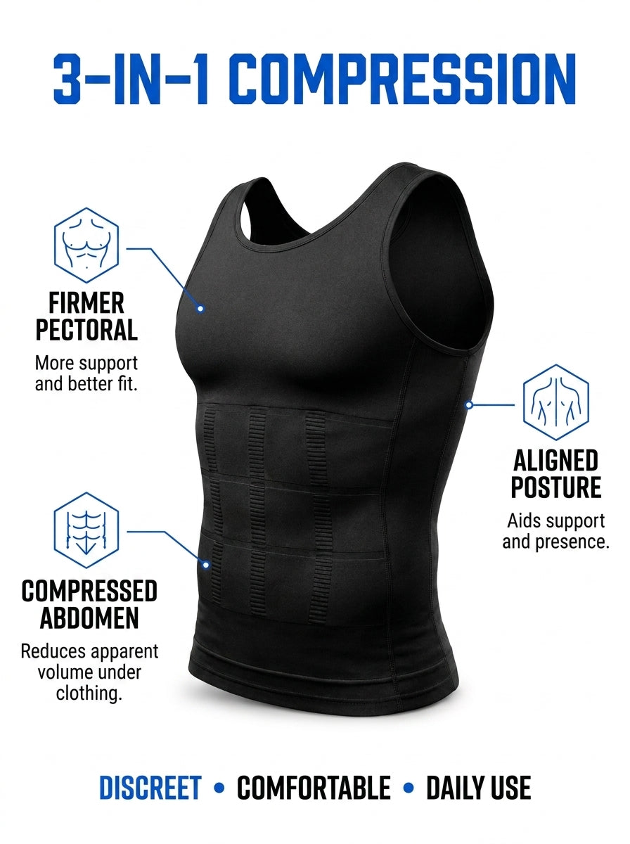AliSolve™ Pro-Align Compression Vest | Men's Body Shaping Shirt