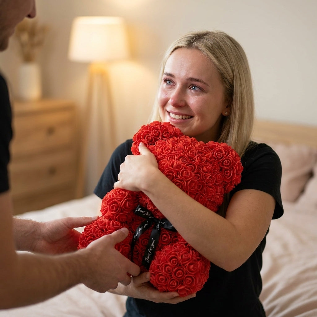 Handcrafted Eternal Rose Teddy Bear| Perfect Gift
