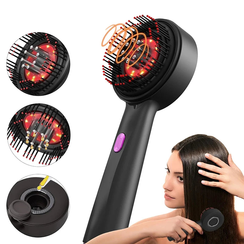AliSolve™ 3-in-1 Red Light Scalp Massager | Professional Serum Comb