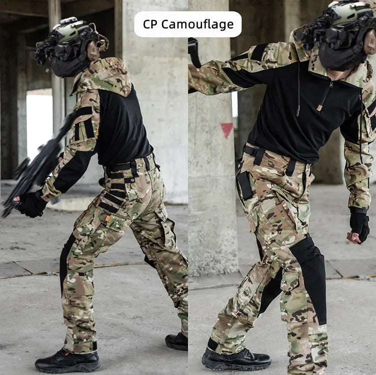 US Army CP Camouflage Multicam Military Combat T-Shirt Men Tactical Shirt Airsoft Paintball Camping Hunting Clothing
