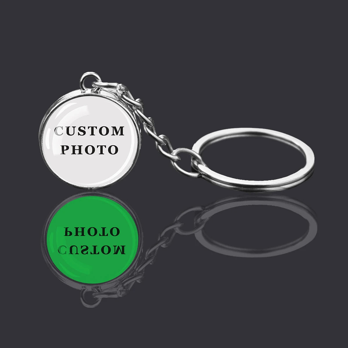 Personalised Double-Sided Luminous Photo Glass Ball Keychain
