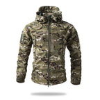Lurker Shark Skin Soft Shell Tactical Jacket Men Waterproof Fleece Hooded Coat Hunt Clothes Autumn New Outdoor Camouflage Jacket