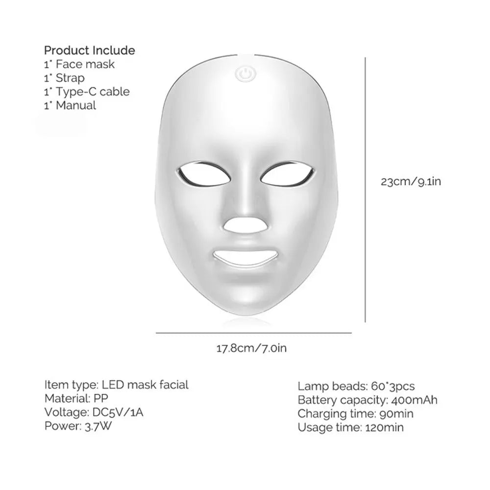 AliSolve™ 7-Colour LED Facial Mask | Advanced Photon Skincare Device