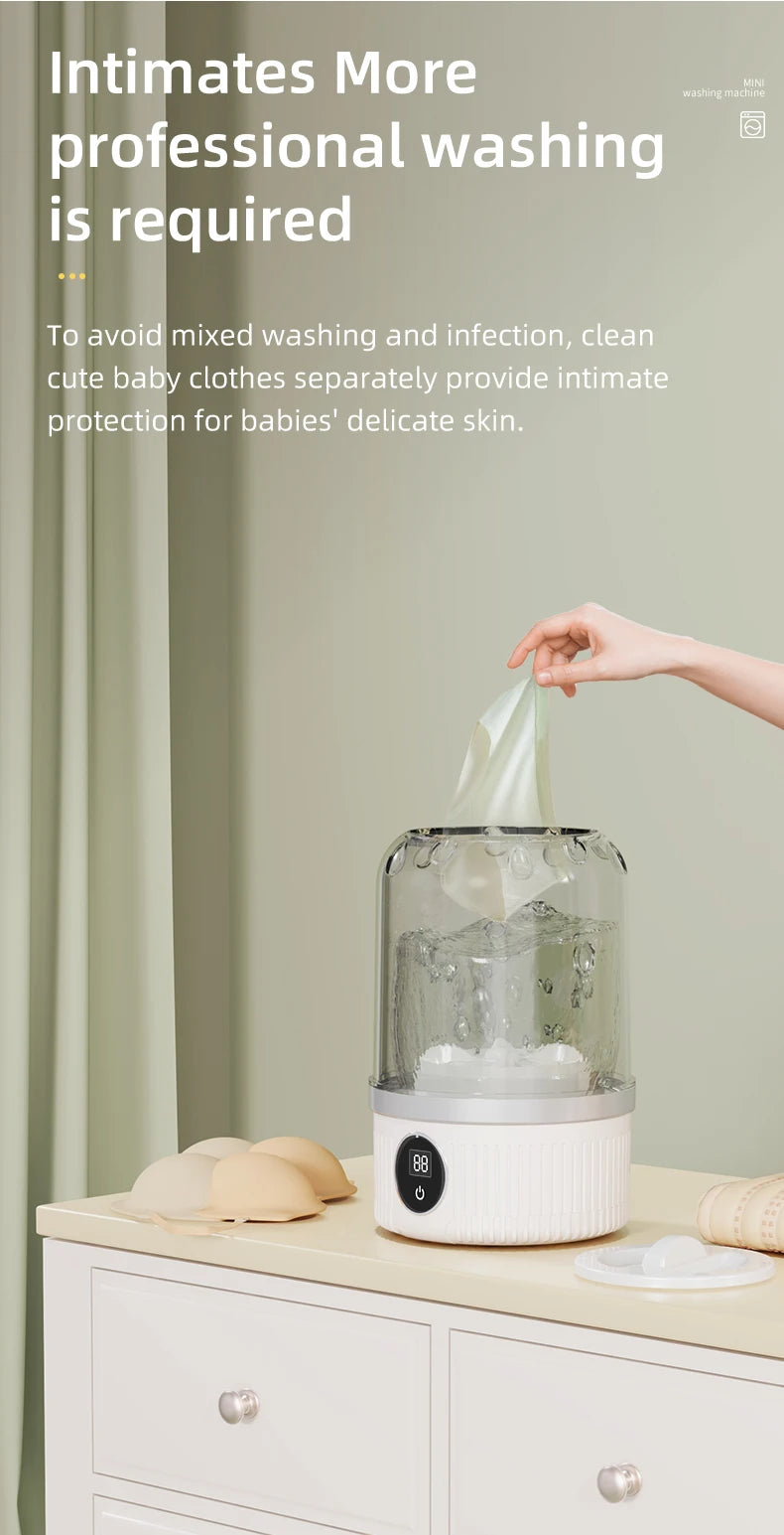 AliSolve™ Portable Mini Washer | Compact Ultrasonic Clothes Cleaner