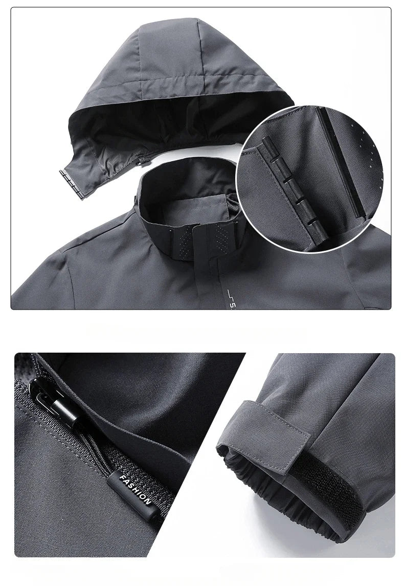 Men's Outdoor Waterproof Raincoat Lightweight Raincoat with Hood streetwear Hiking Windproof Jacket Climbing Outdoor Jackets