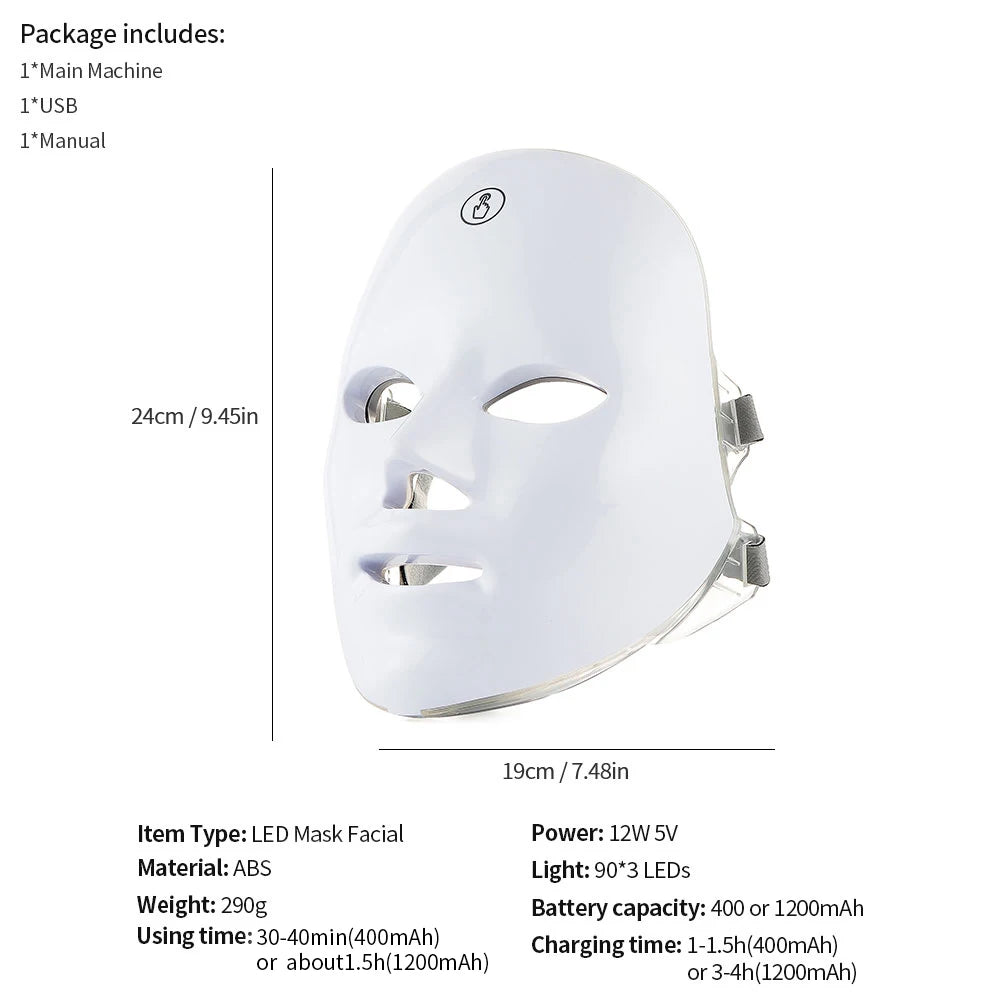 AliSolve™ 7-Colour LED Facial Mask | Advanced Photon Skincare Device