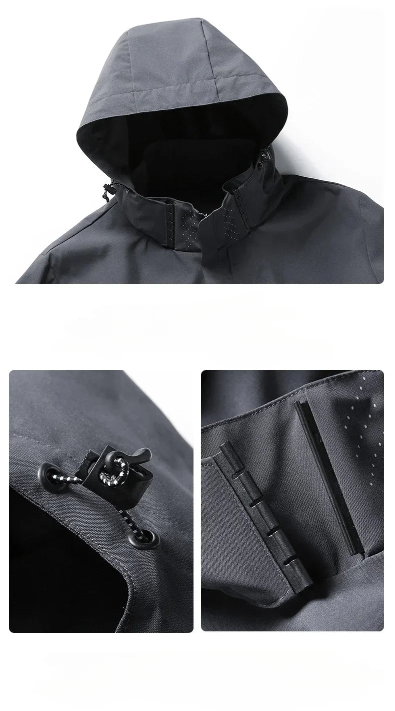 Men's Outdoor Waterproof Raincoat Lightweight Raincoat with Hood streetwear Hiking Windproof Jacket Climbing Outdoor Jackets