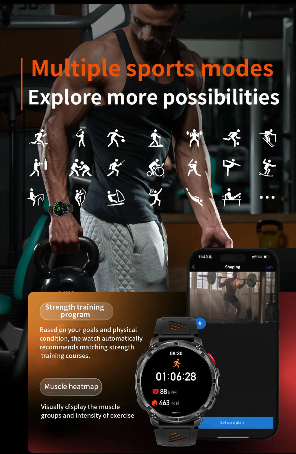 T-Rex3 Pro Military Smartwatch