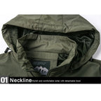 Windbreaker Men Tactical Jacket Waterproof Outdoor Hooded Coat Sports Military Field Climbing Thin Outwear Streetwear Coat