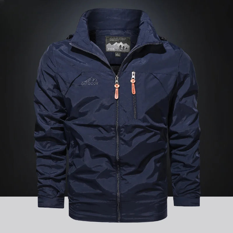 Windbreaker Men Tactical Jacket Waterproof Outdoor Hooded Coat Sports Military Field Climbing Thin Outwear Streetwear Coat