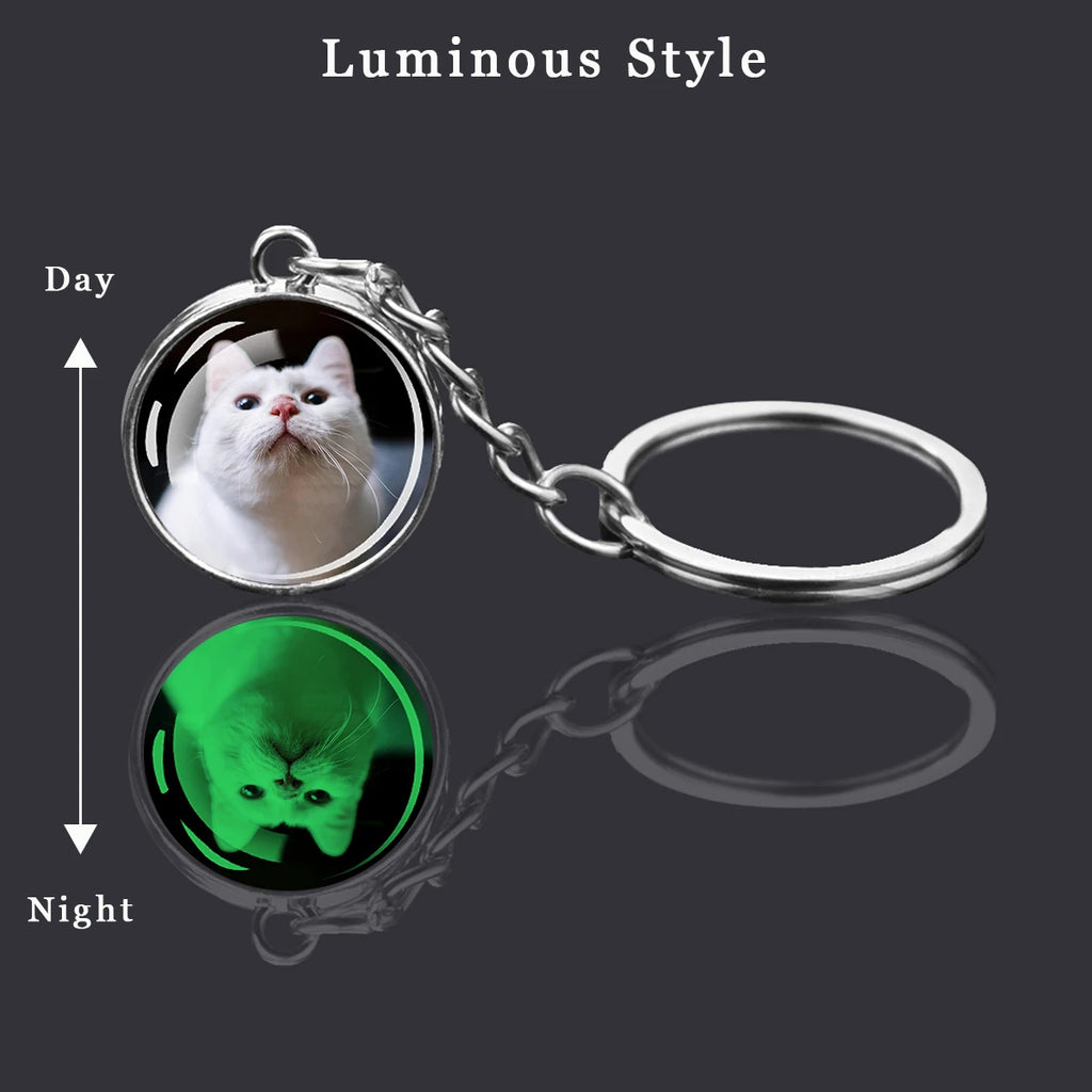 Personalised Double-Sided Luminous Photo Glass Ball Keychain