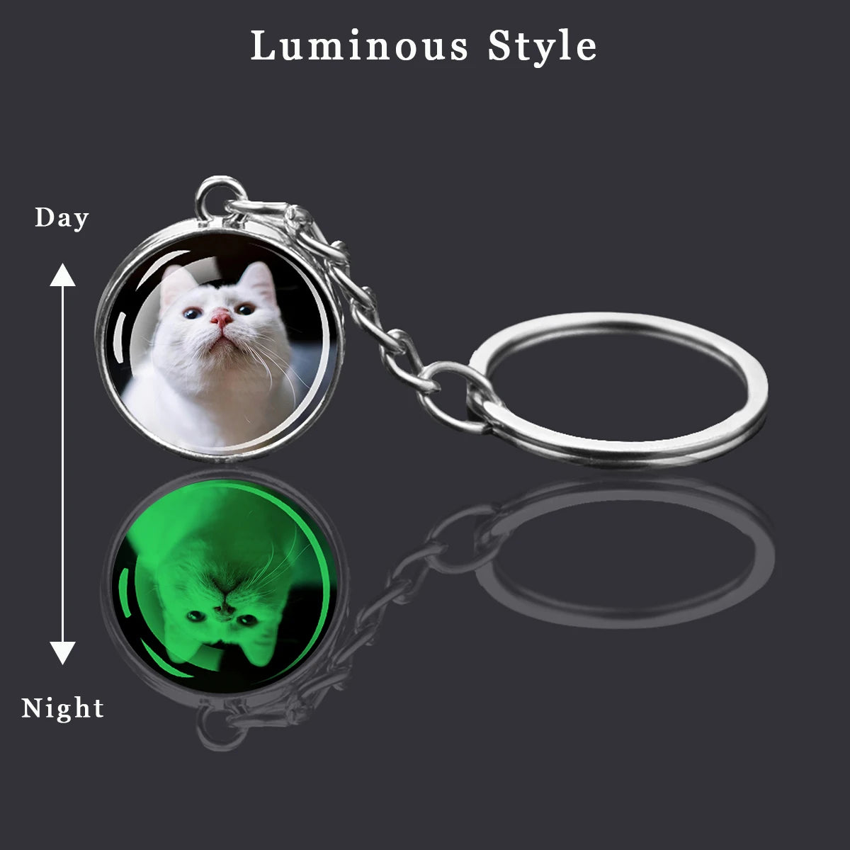 Personalised Double-Sided Luminous Photo Glass Ball Keychain