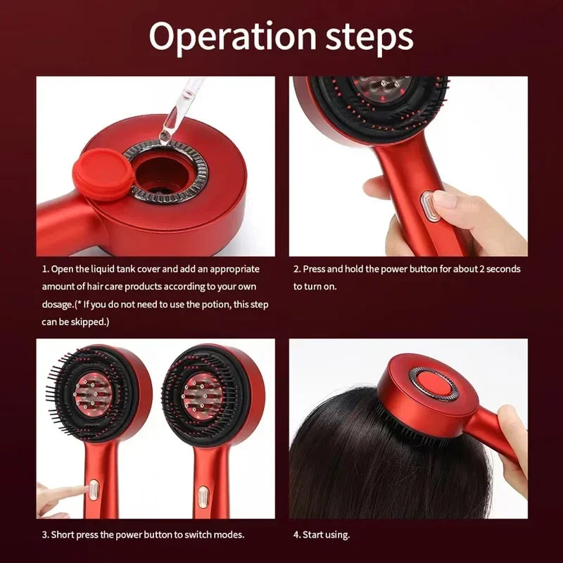 AliSolve™ 3-in-1 Red Light Scalp Massager | Professional Serum Comb