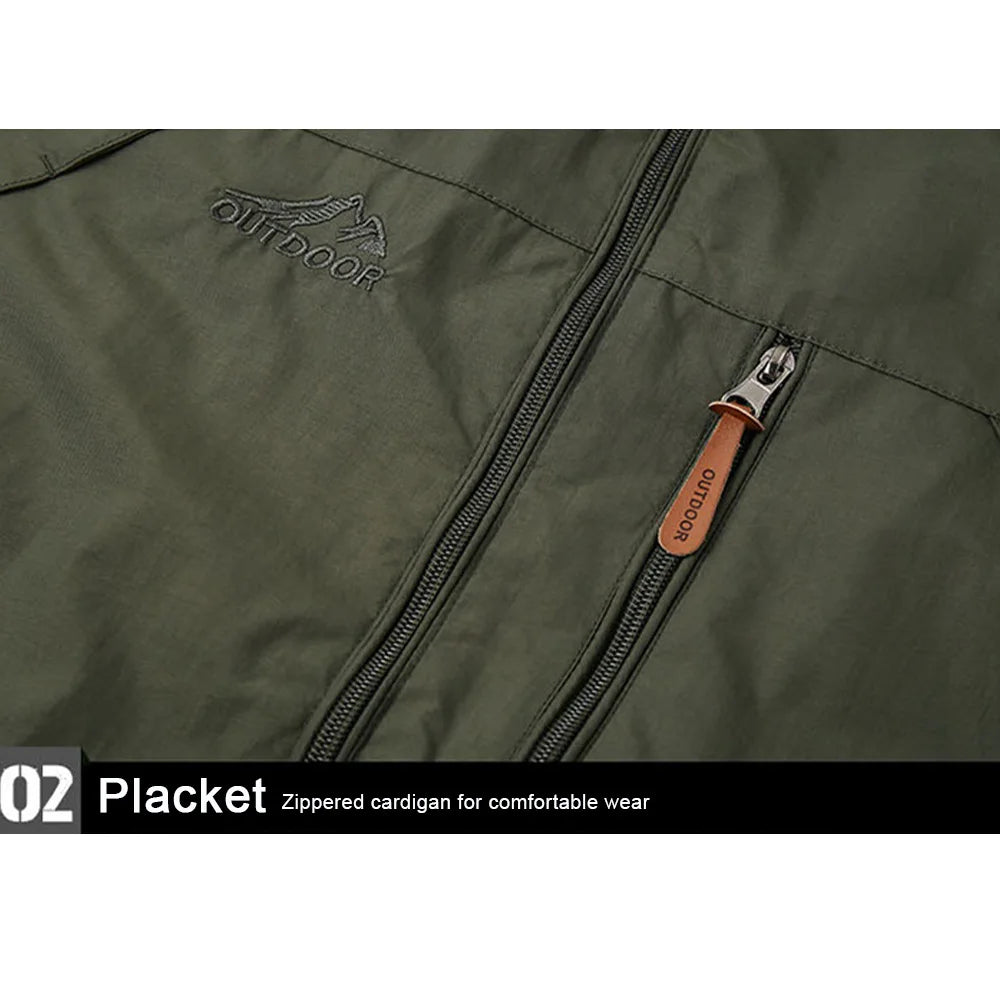 Windbreaker Men Tactical Jacket Waterproof Outdoor Hooded Coat Sports Military Field Climbing Thin Outwear Streetwear Coat