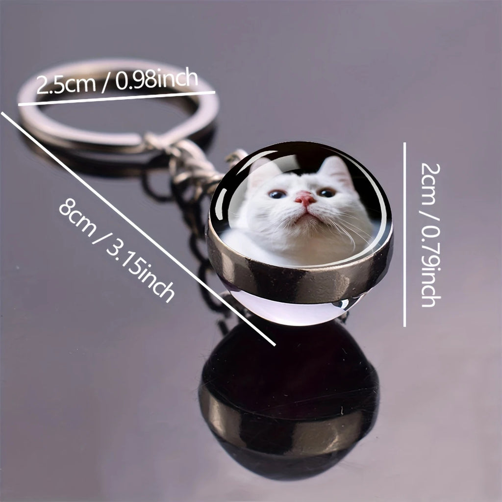Personalised Double-Sided Luminous Photo Glass Ball Keychain